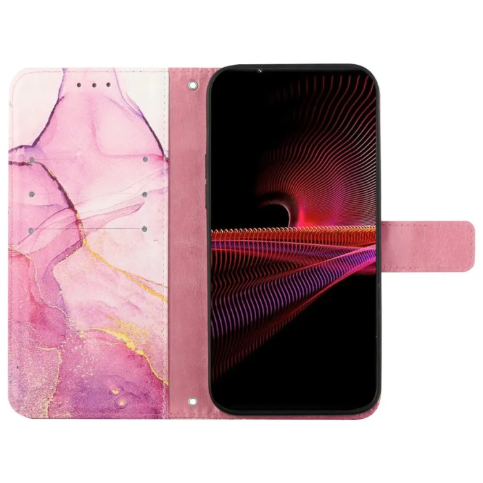 Taltech - Sony Xperia 10 IV Plånboksfodral Pattern Printing - Rosa 001