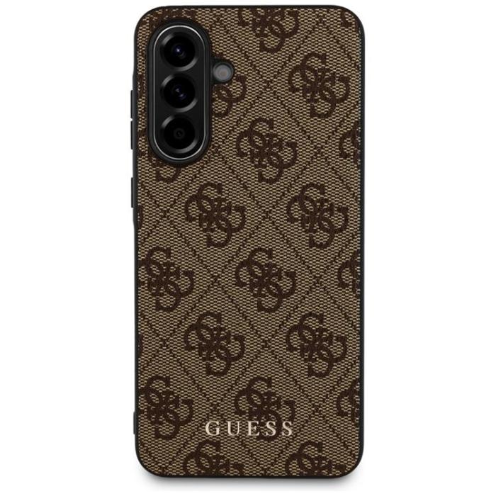 Guess - Guess Galaxy A56 Mobilskal 4G Metal Gold Logo - Brun