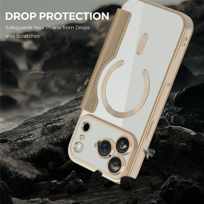 A-One Brand - iPhone 17 Pro Max Plånboksfodral MagSafe RFID - Ökenguld