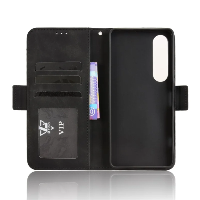 A-One Brand - Sony Xperia 1 VII Plånboksfodral Läder - Svart