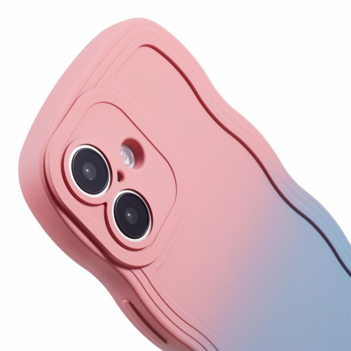 A-One Brand - iPhone 17 Mobiskal Gradient Color TPU - Rosa + Himmelsblå