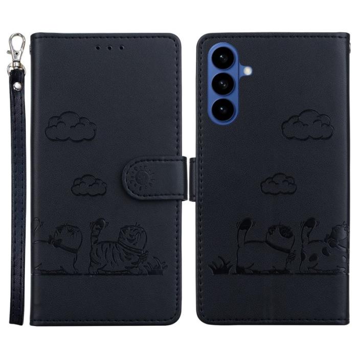 OEM - Mobilskal till Samsung Galaxy S26 / S26 Pro RFID-Skydd Kattmönster TPU- Svart