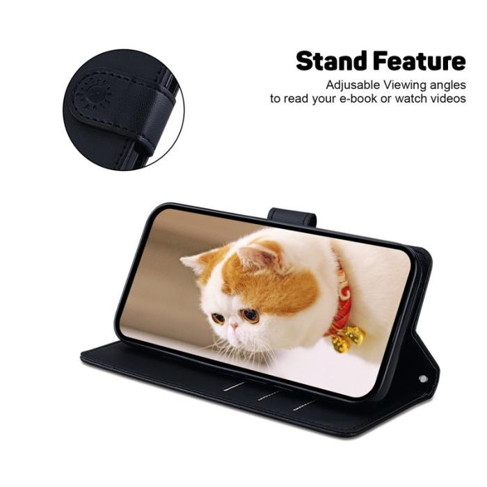 OEM - Mobilskal till Samsung Galaxy S26 / S26 Pro RFID-Skydd Kattmönster TPU- Svart