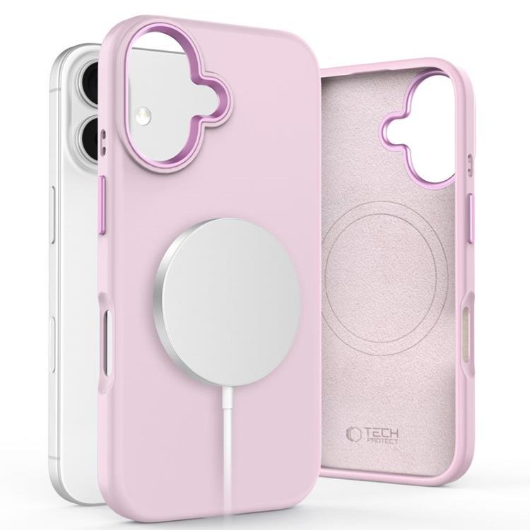 Tech-Protect iPhone 16 Mobilskal Magsafe Pure Silikon - Rosa Pearl | 2353 | AlltMobil