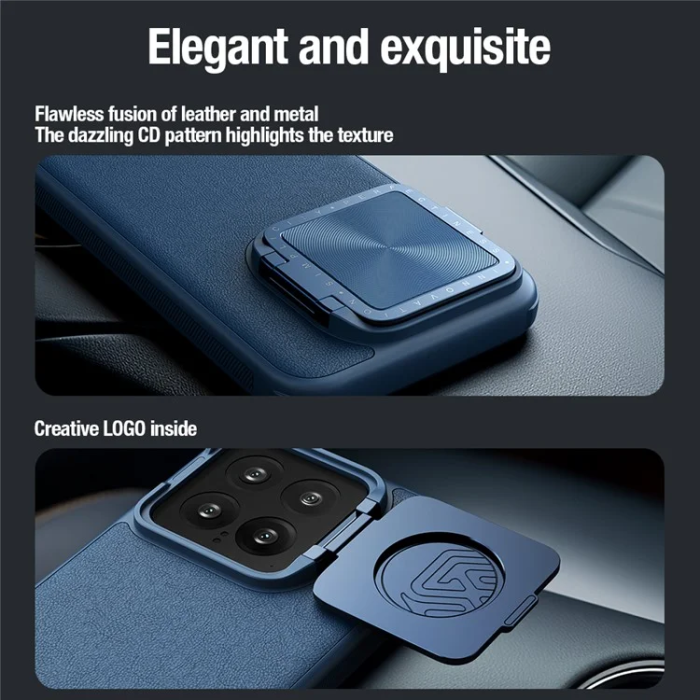Nillkin - Nillkin Xiaomi 14 Pro Mobilskal CamShield Prop Läder - Svart