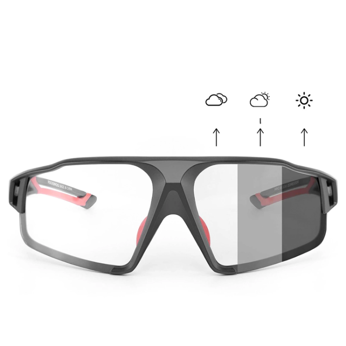 Rockbros - Rockbros SP216BL Photochromic UV400 Cykelglasögon - Röd
