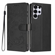 OEM - Pl&aring;nboksfodral f&ouml;r Samsung Galaxy S26 Ultra St&auml;llfunktion Konstl&auml;der - Svart