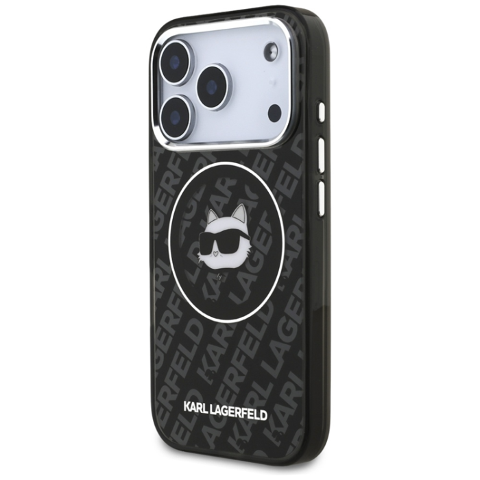 KARL LAGERFELD - Karl Lagerfeld iPhone 17 Pro Max Mobilskal Magsafe Choupette Head Logo - Svart