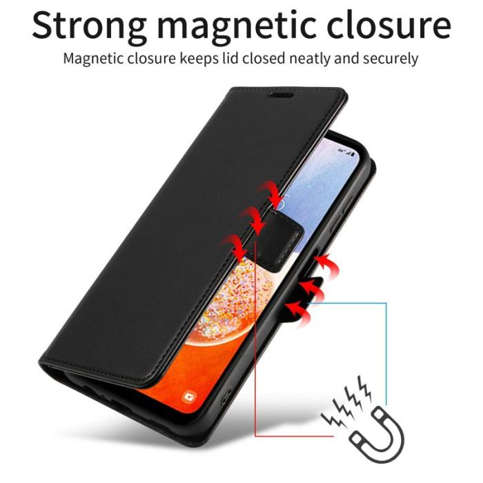 OEM - Plånboksfodral för Samsung Galaxy S26 Magnetiskt Konstläder RFID - Vinröd