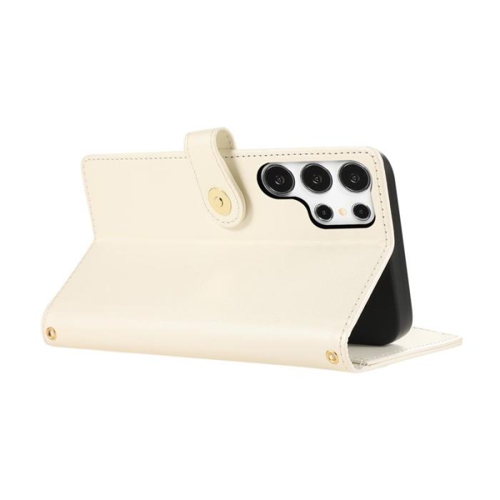 OEM - Mobilfodral för Samsung Galaxy S26 Ultra Konstläder Fickor - Beige