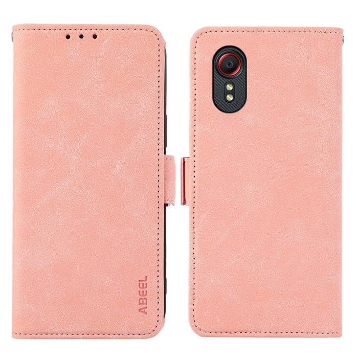 ABEEL - ABEEL Mobilskal till Samsung Galaxy Xcover7 med Magnetisk Stängning Rosa