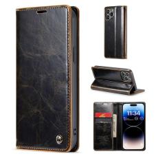 Caseme - CASEME 003 Pl&aring;nboksfodral Konstl&auml;der till iPhone 14 Pro Max - Brun