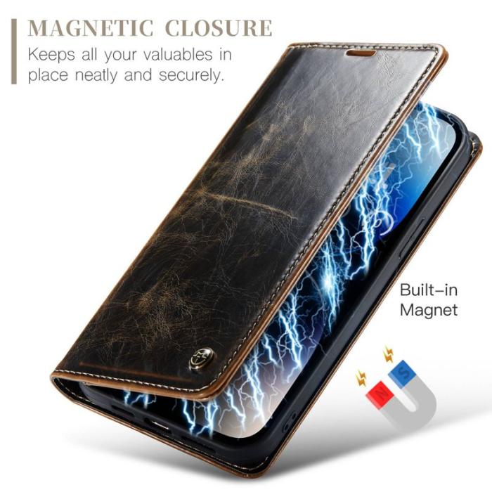 Caseme - CASEME 003 Plånboksfodral Konstläder till iPhone 14 Pro Max - Brun