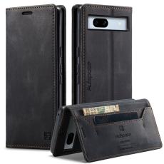 AUTSPACE - AUTSPACE Google Pixel 7a Wallet Fodral KonstL&auml;der - Svart