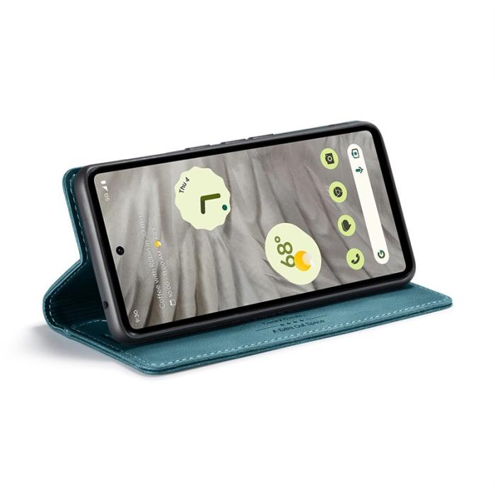 AUTSPACE - AUTSPACE Google Pixel 7a Wallet Fodral KonstLäder - Blå