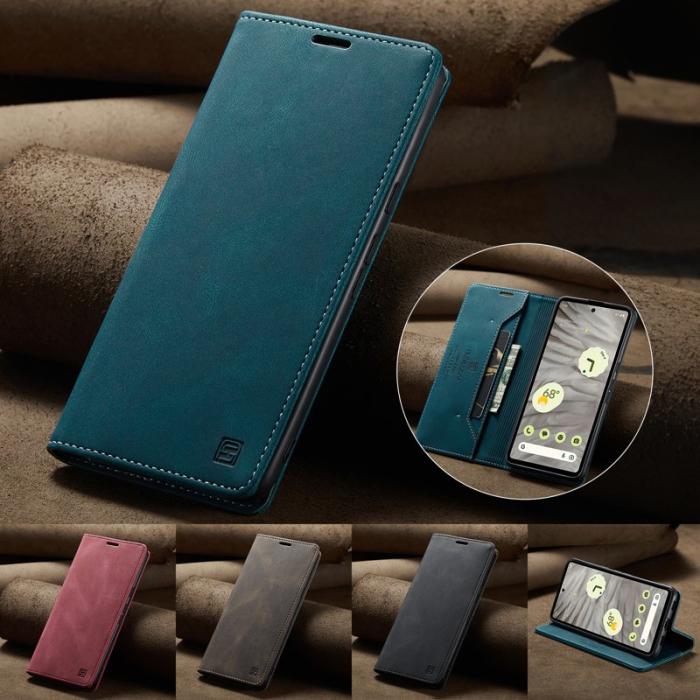AUTSPACE - AUTSPACE Google Pixel 7a Wallet Fodral KonstLäder - Blå