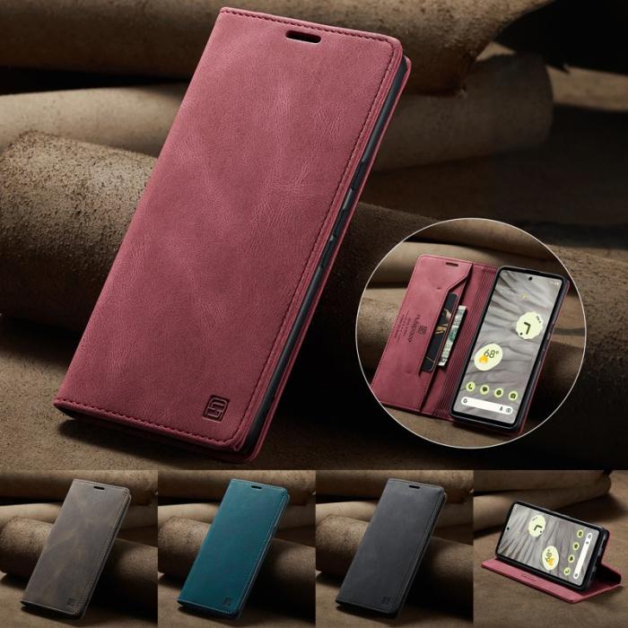 AUTSPACE - AUTSPACE Google Pixel 7a Wallet Fodral KonstLäder - Röd