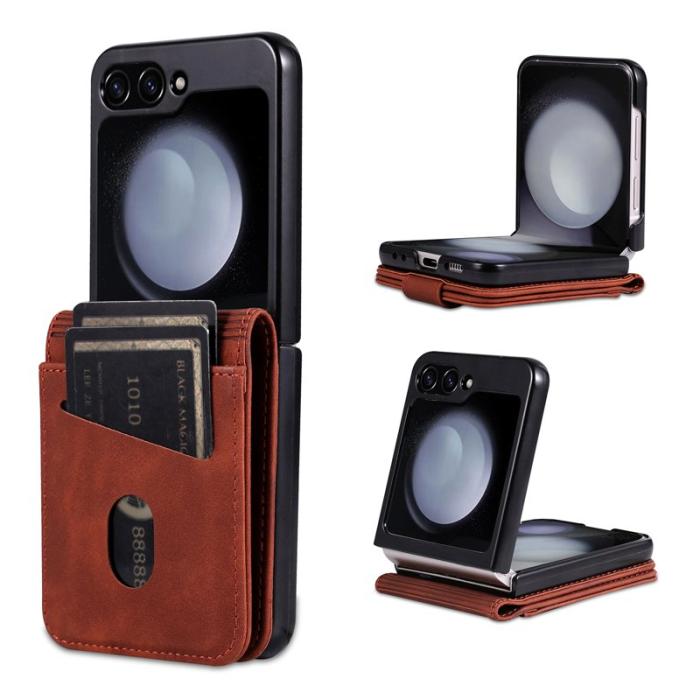 AZNS - AZNS Samsung Galaxy Z Flip7 FE Fodral KonstLäder - Brun