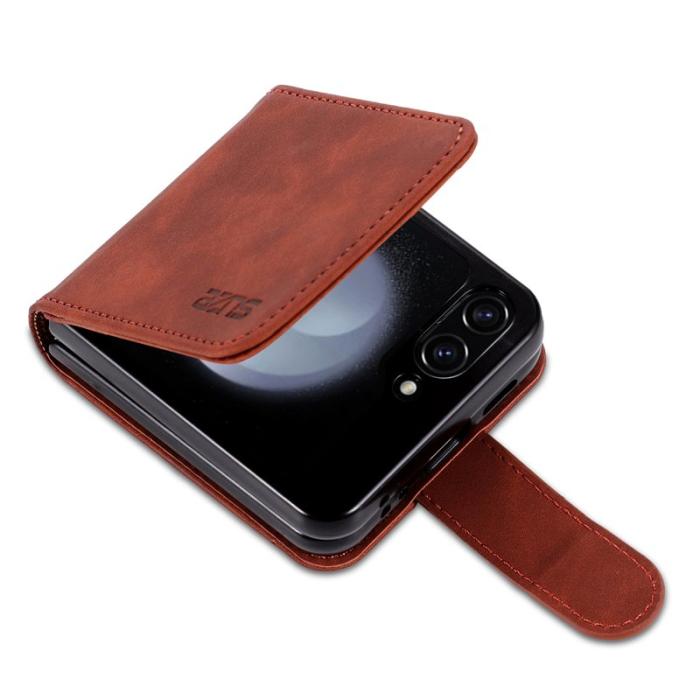 AZNS - AZNS Samsung Galaxy Z Flip7 FE Fodral KonstLäder - Brun
