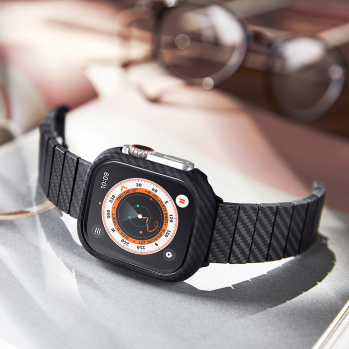 PITAKA - Pitaka Apple Watch (40/44/45/46/49) Armband Carbon Fiber - Svart