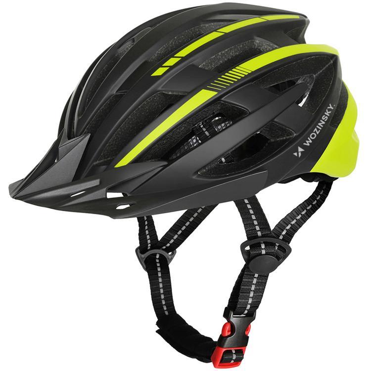 Wozinsky MTB-Cykelhjälm med Avtagbart Visir och USB-Bakljus M - Svart/Gul | 264 | AlltMobil