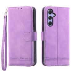 DIERFENG - DIERFENG DF-03 Samsung Galaxy A55 5G Pl&aring;nboksfodral Konstl&auml;der - Lila