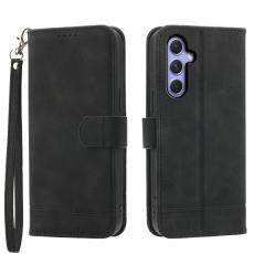 DIERFENG - DIERFENG DF-03 Samsung Galaxy A55 5G Pl&aring;nboksfodral Konstl&auml;der - Svart