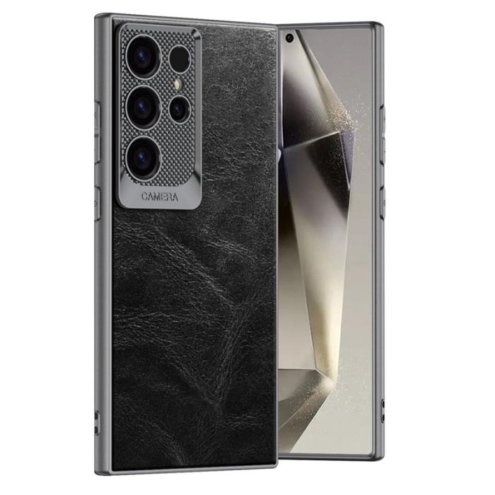 GKK - GKK Mobilskal till Samsung Galaxy S24 Ultra Waxy PU + TPU + PC - Svart