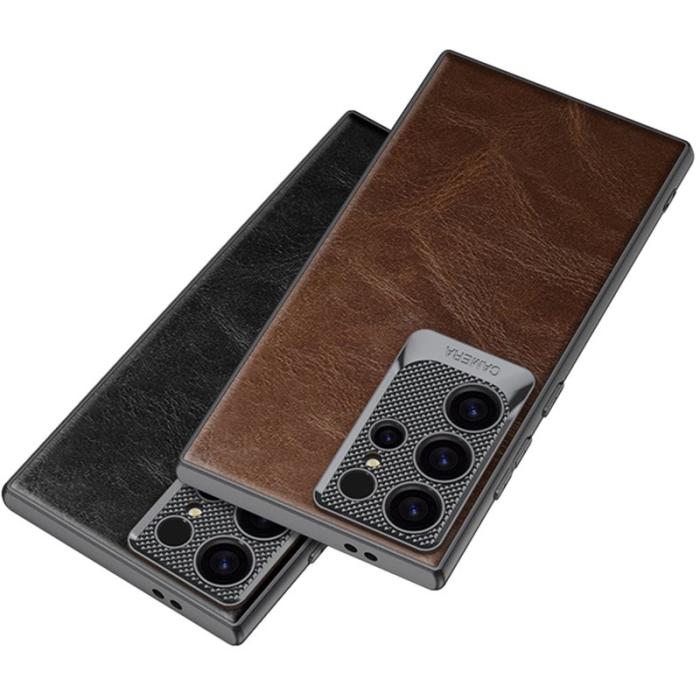 GKK - GKK Mobilskal till Samsung Galaxy S24 Ultra Waxy PU + TPU + PC - Svart