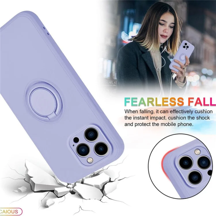 OEM - iPhone 16 Pro Max Mobilskal Silikon Ring - Violett