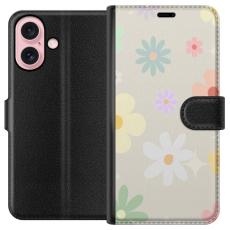 iSecrets - Plånboksfodral till Apple iPhone 16 med fejdande blommor