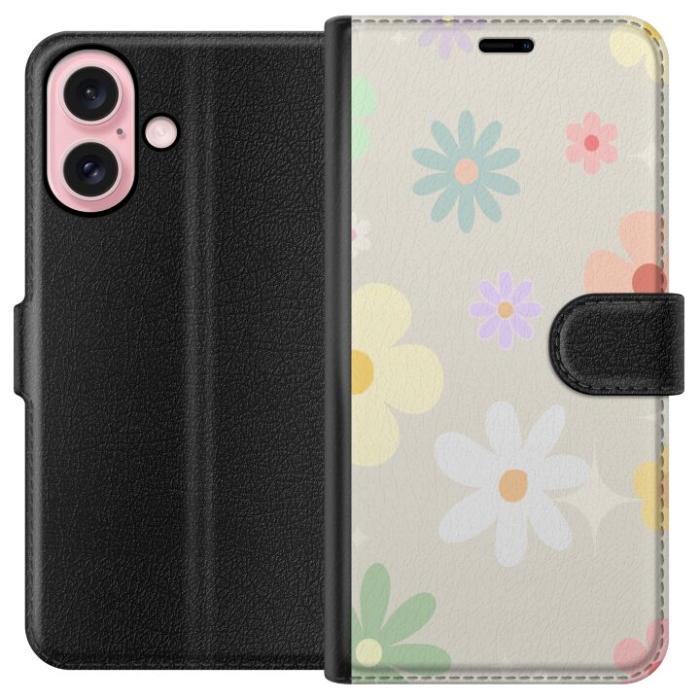 iSecrets - Plånboksfodral till Apple iPhone 16 med fejdande blommor