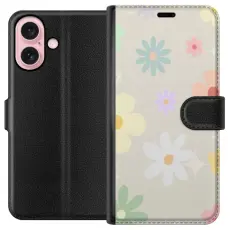 Gustaf - Pl&aring;nboksfodral till Apple iPhone 16 med fejdande blommor