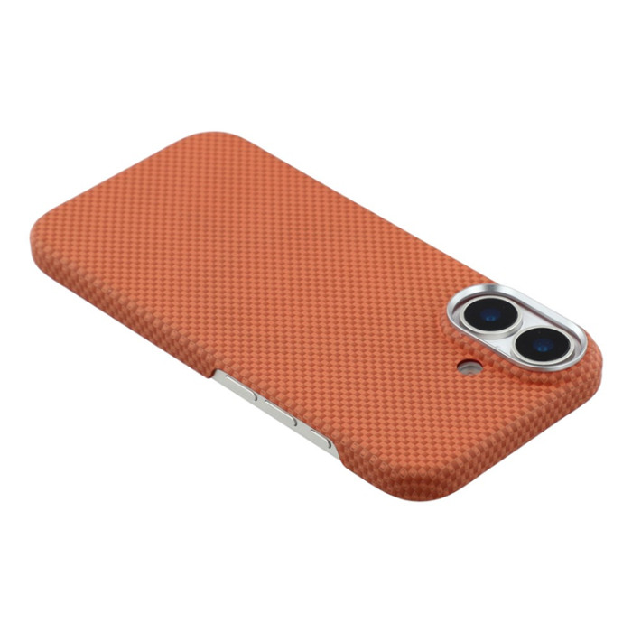A-One Brand - iPhone 17 Mobilskal MagSafe Carbon Fiber - Orange/Röd