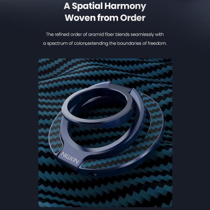 Nillkin - NILLKIN Magnetisk Ringhållare Kickstand Aramid Fiber Aluminiumhållare