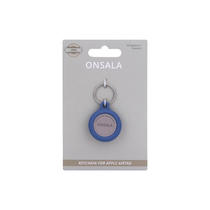 Onsala - Onsala Airtag Hållare Silikon Med Nyckelring - Blå