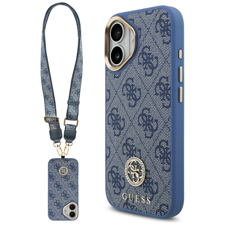 Guess Mobilskal till iPhone 17 MagSafe 4G Strass Logo & Big Strap