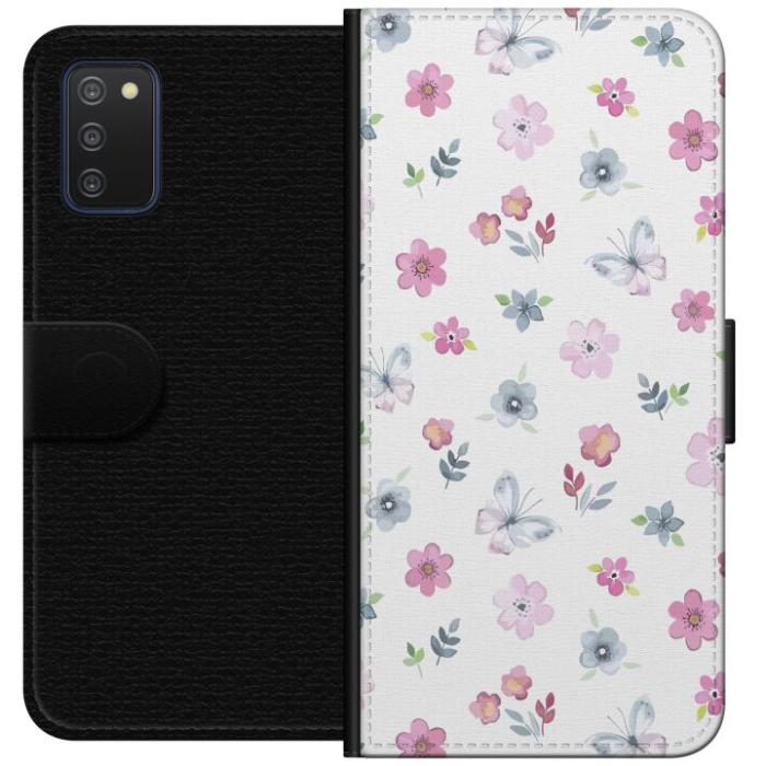 iSecrets - Plånboksfodral till Samsung Galaxy A03s med Blommor och fjärillar