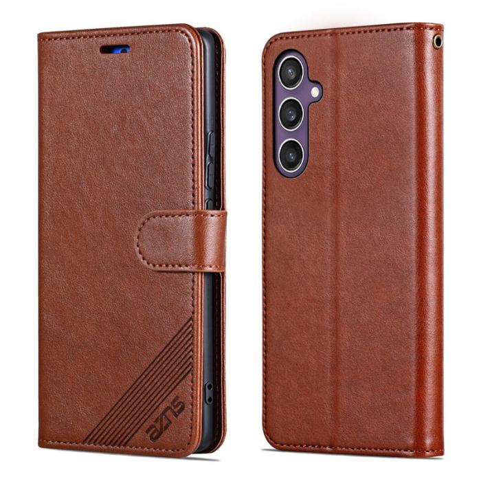 AZNS - AZNS Samsung Galaxy S26 Skal Anti-Scratch Konstläder Ställ - Brun