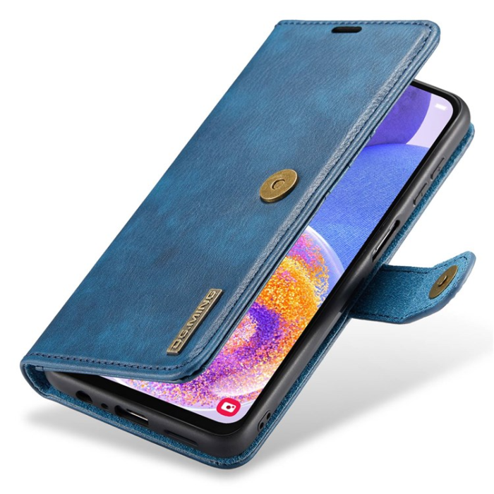 DG.MING - DG.MING Galaxy A14 5G/4G Plånboksfodral Äkta Läder 2-i-1 - Blå