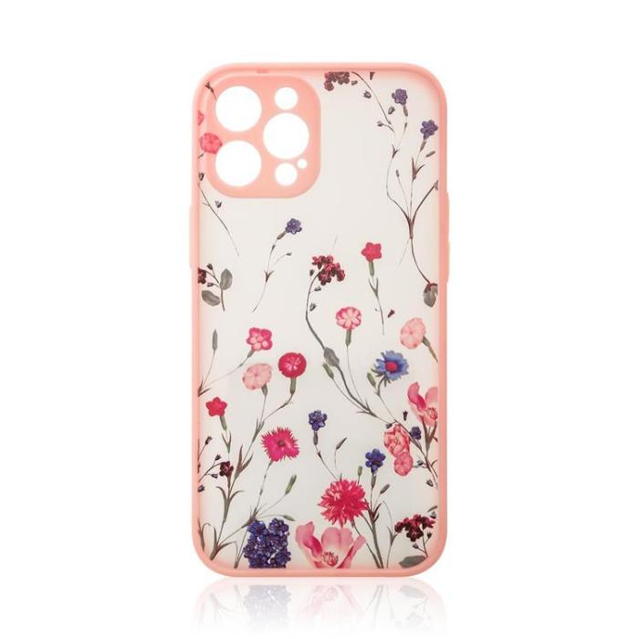 OEM - iPhone 12 Pro Max Skal Flower Design - Rosa