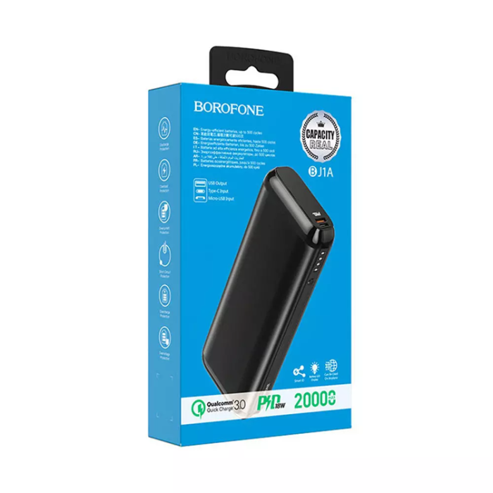 Borofone - Borofone BJ1A Olymp Powerbank 20000mAh - Svart