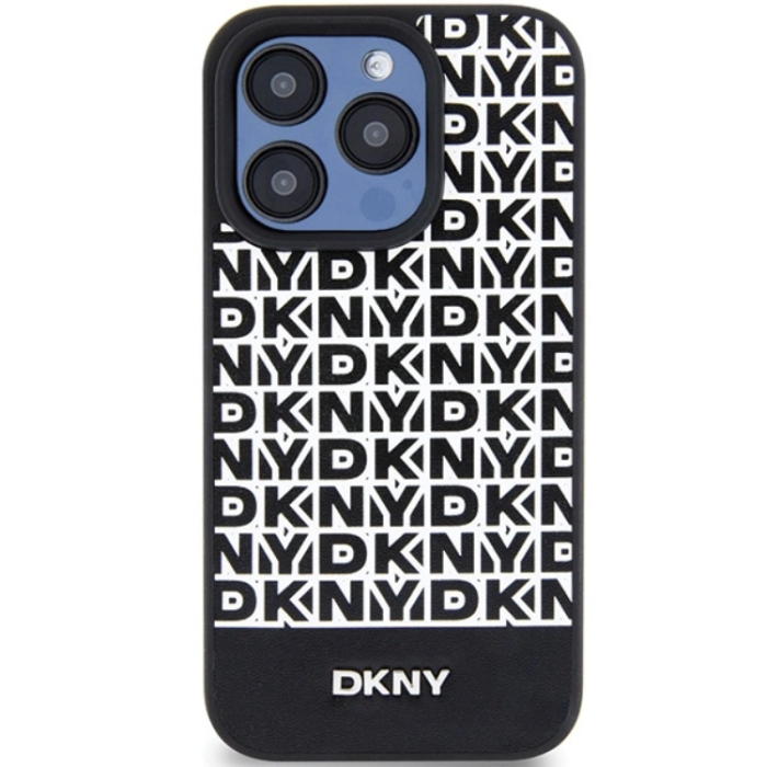 DKNY - DKNY iPhone 15 Pro Max Mobilskal Magsafe Läder Printed Pattern Metal Logo