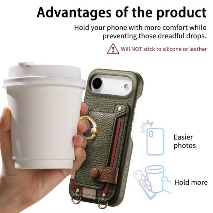 A-One Brand - iPhone Air Mobilskal med Korthållare Ring Kickstand