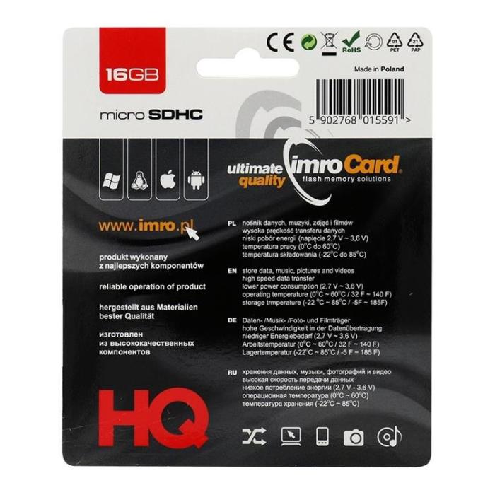 Imro - Imro Minneskort MicroSD 16GB Utan Adapter SD