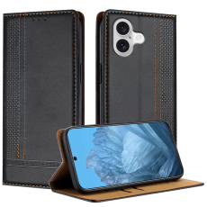A-One Brand - iPhone 17 Plånboksfodral Kickstand Grid Pattern - Svart