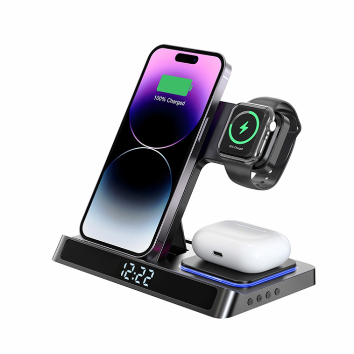 WIWU - WIWU 3in1 Trådlös Laddare Apple Watch, iPhone, Airpods Wi-W006