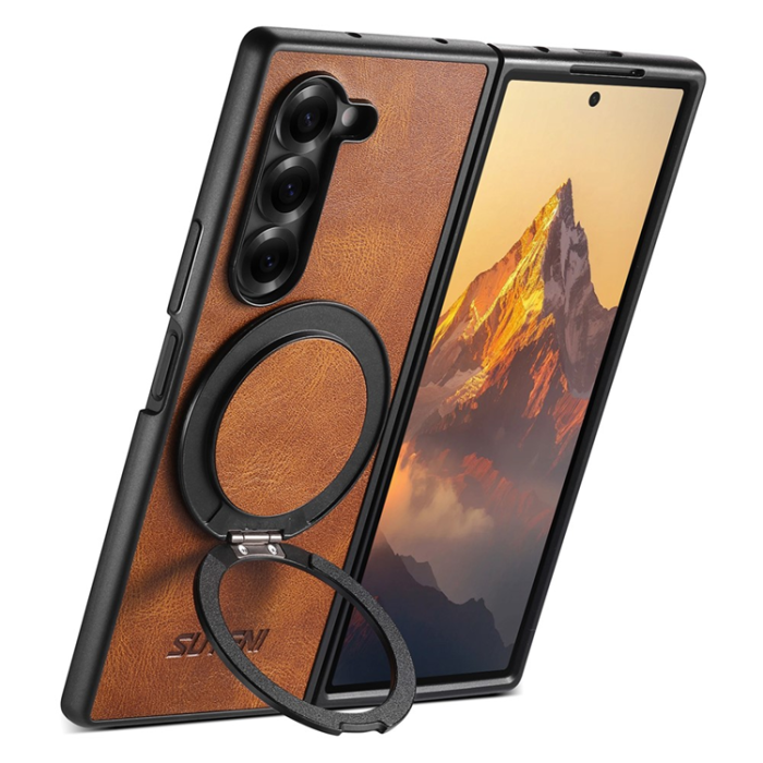 SUTENI - SUTENI Galaxy Z Fold 7 Mobilskal MagSafe G3 Waxy - Brun