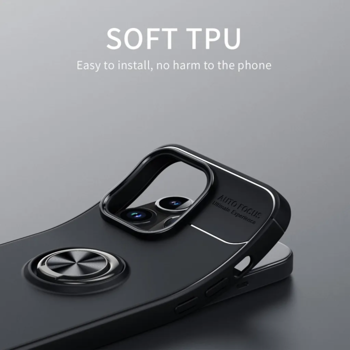 Taltech - iPhone 15 Pro Max Mobilskal Ringhållare - Blå