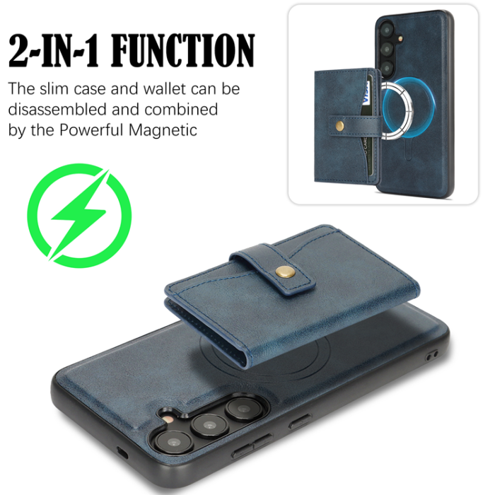 A-One Brand - Galaxy S25 Plus Mobilskal MagSafe Detachable Korthållare Kickstand